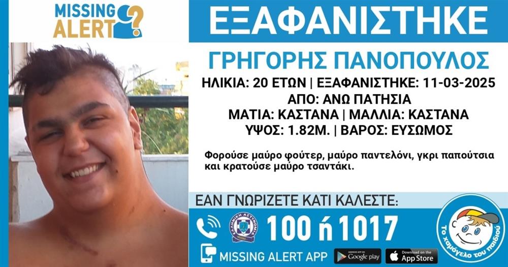 Γρηγόρης Πανόπουλος - Εξαφάνιση